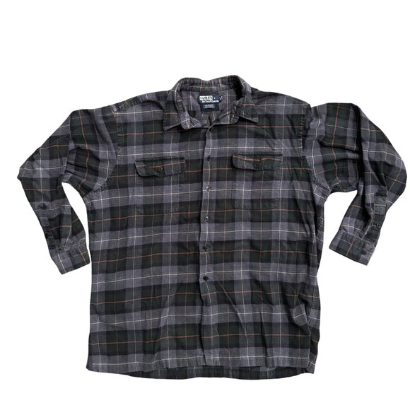 Polo Ralph Lauren Benford Mens Plaid Flannel Shirt XL‎ Grunge Plaid Check Chore - Picture 1 of 7
